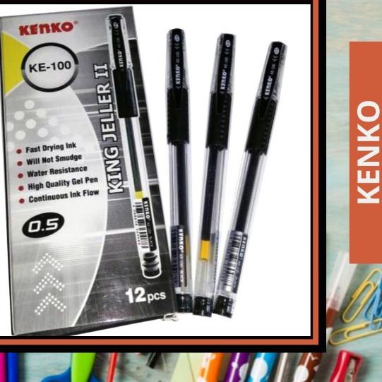 

○ PULPEN GEL KENKO KE 100 MURAH / PEN GEL KENKO KE 100 GROSIR / PENA - Biru ♛