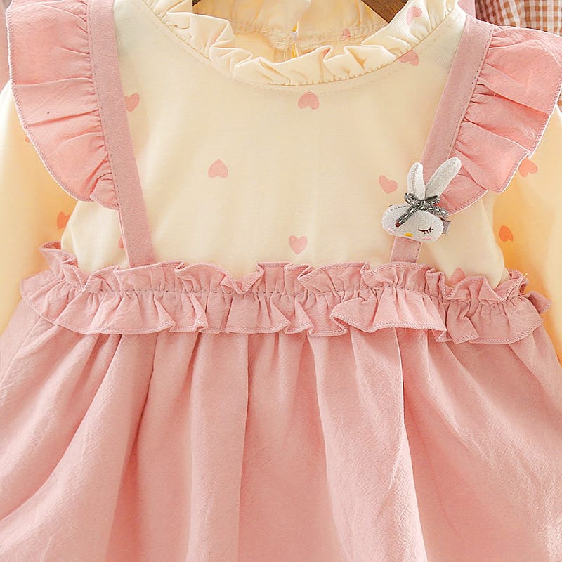 Bayi - 2 Tahun | Dress Bayi Ahreum - Dress Anak Perempuan Kualitas Import Premium Gaya Overall - Baju Style Korean Anak Cewek