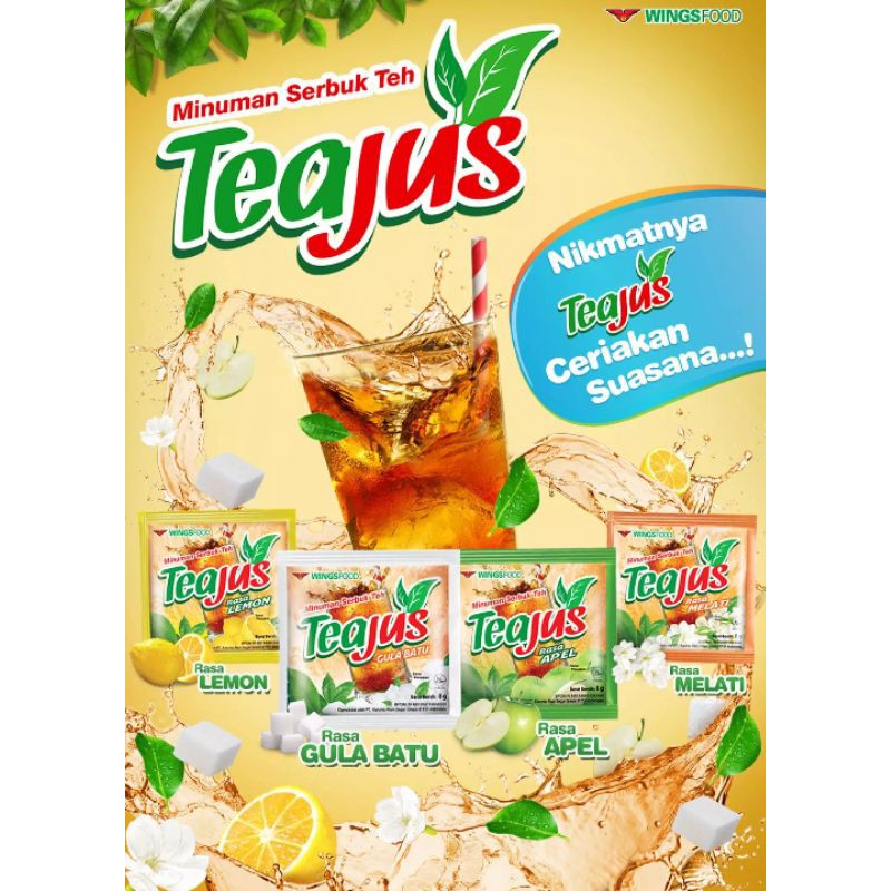 

Teajus gula batu lemon melati apel 1 renteng 10 sachet