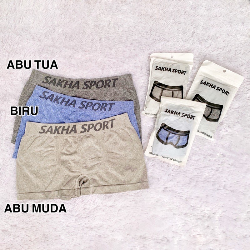 CD BOXER SAKHA SPORT / CELANA DALAM UNDERWEAR COWOK LAKI DEWASA / CELANA BOXER KOTAK HALUS LEMBUT