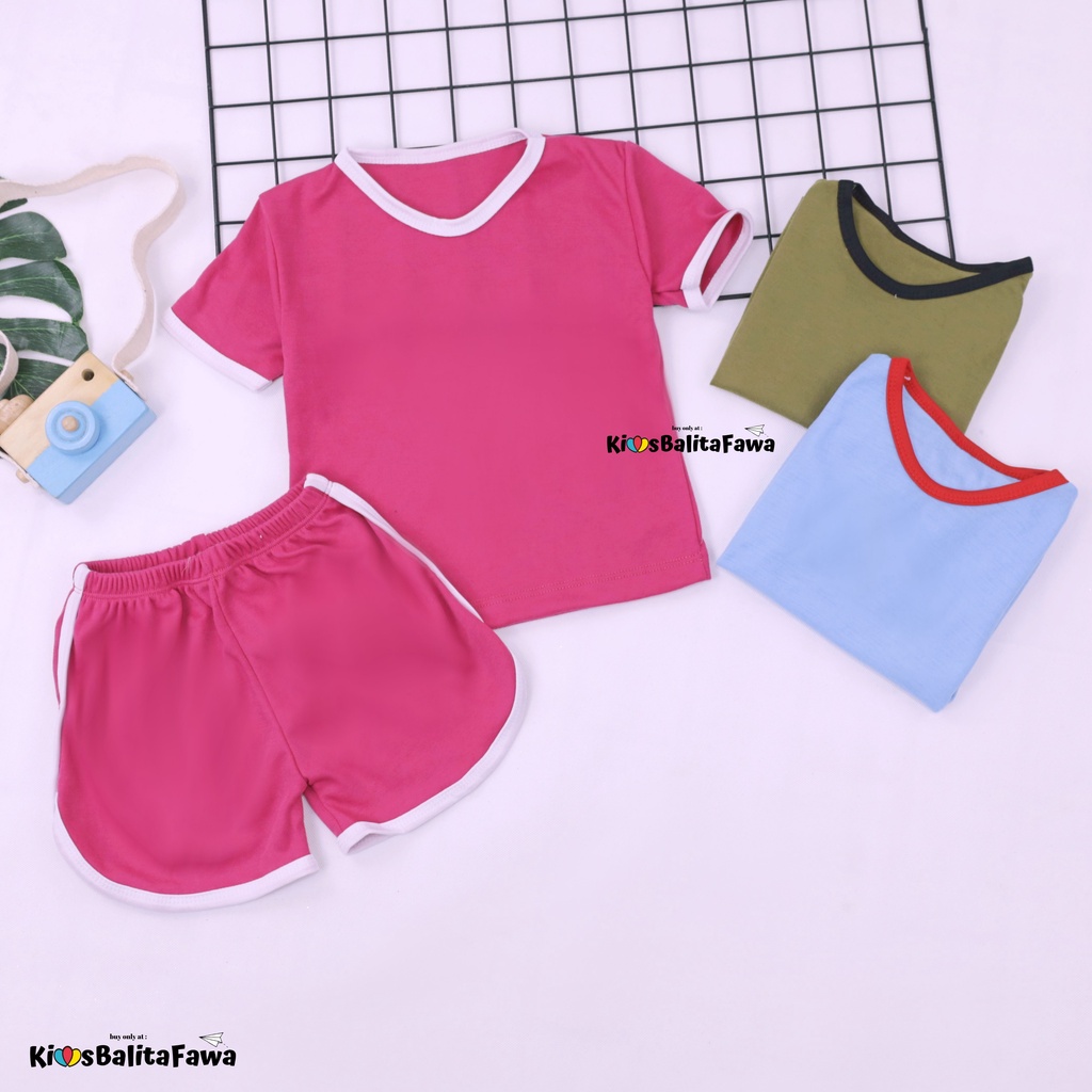 [PREMIUM] Set Chuba Chups Bayi - 3 Tahun / Baju Baby Laki Perempuan Setelan Tidur Polos Pendek Adem