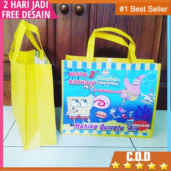 

Tas Ultah Anak / Tas Tas Goodiebag Souvenir Double Jinjing Murah Bahan 75 gsm