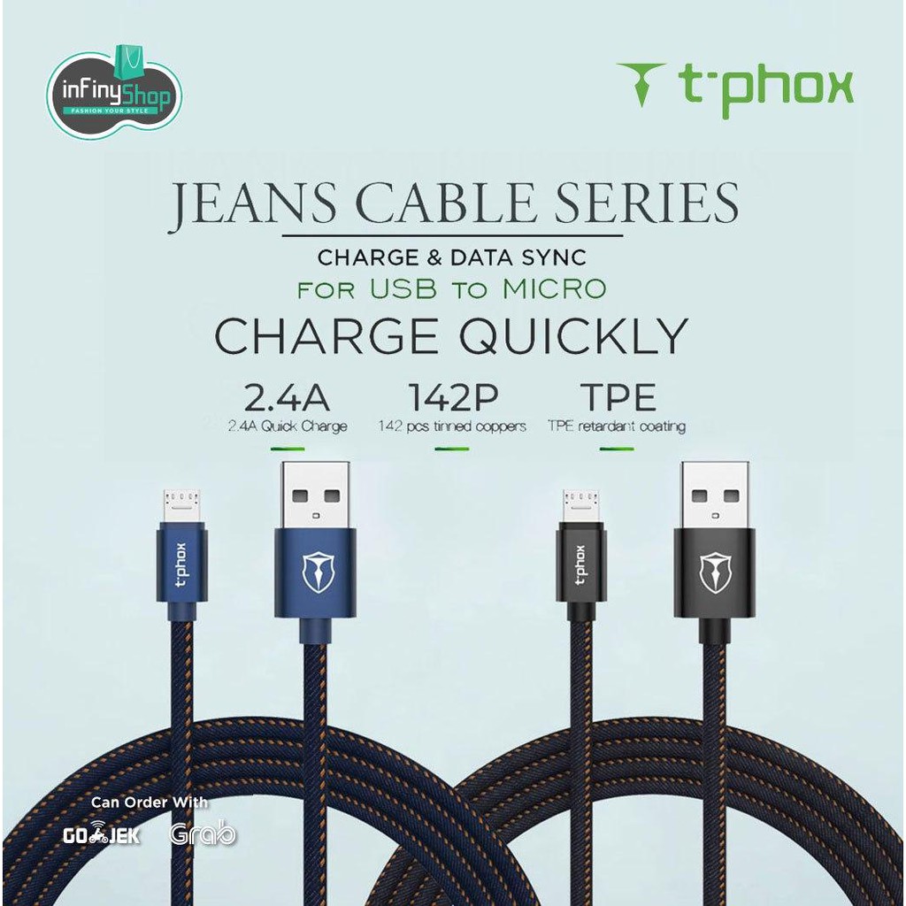 T-PHOX CABLE JEANS SERIES FOR MICRO 2.4A / 1M