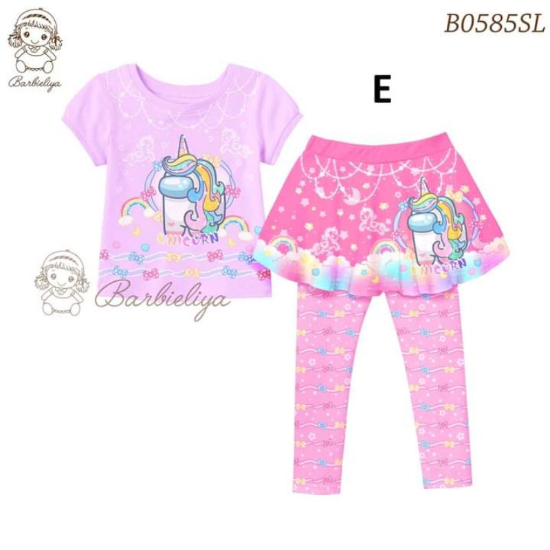 BL41 BAJU ANAK + LEGGING ROK bahan katun