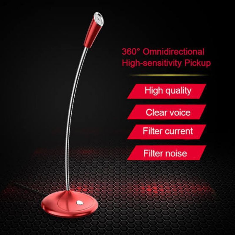 MICROPHONE MIC CONDENSER OMNIDIRECTIONAL DESKTOP FLEXIBLE RECORDING PODCAST HP LAPTOP