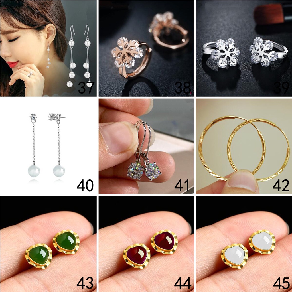 925 anting-anting perak murni, Busana sederhana, Anting-Anting wanita, Perhiasan Fashion Korea, Aksesoris telinga ED009