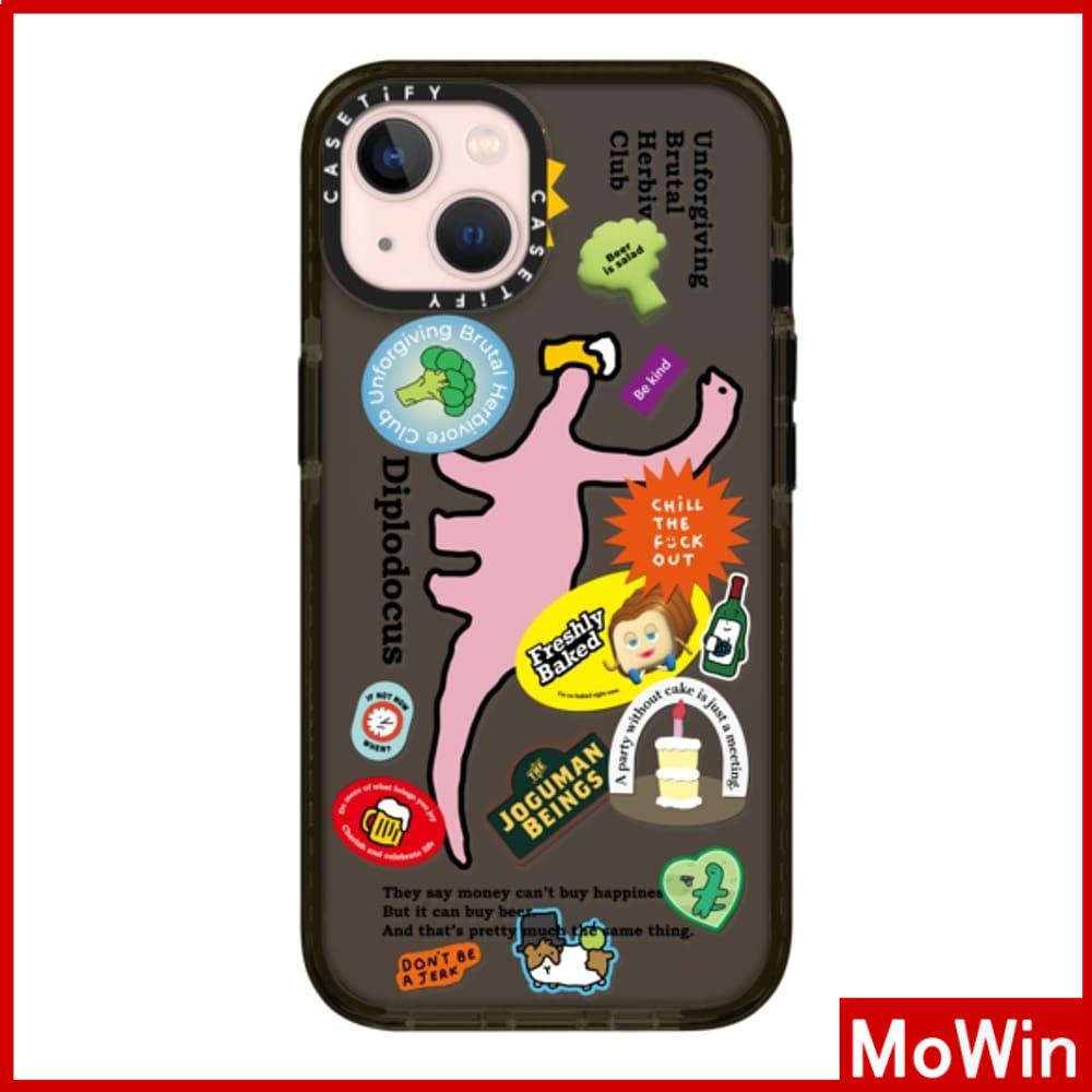 Soft Case Silikon Tebal Shockproof Motif Graffiti Dinosaurus Untuk iPhone 13 Pro Max / 12pro / 11 / 7plus