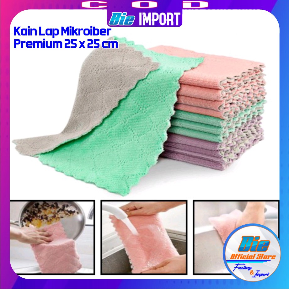 Kain Lap Mikrofiber Size 25 x 25 Cm Premium Import Best Seller