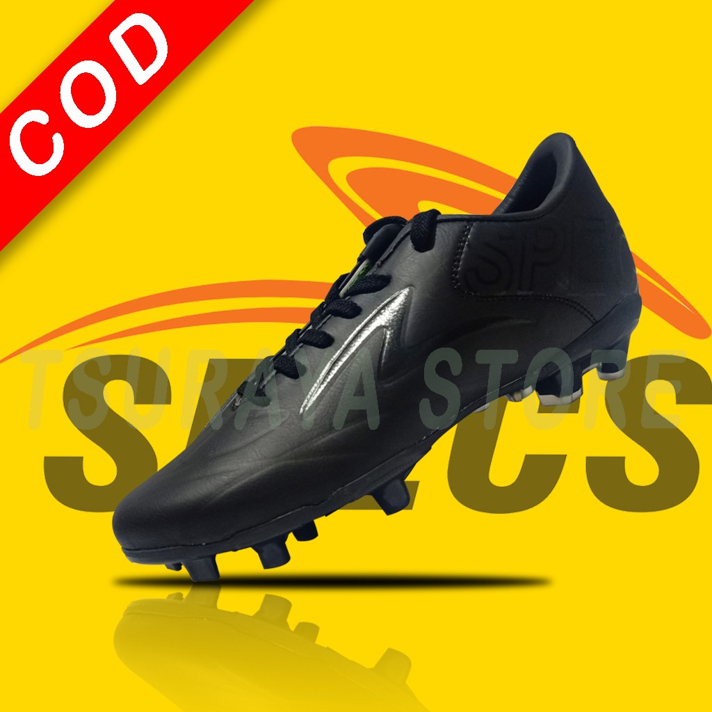 sepatu sepak bola sepakbola SPECS ESTADIO HITAM POLOS murah berkualitas