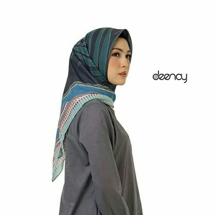 Promo Deenay Hijab   Kerudung Deenay Voal Motif Leaf Diskon