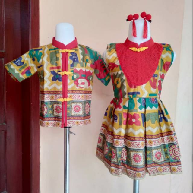 Ethnickidswear Cheongsam Couple Qipao Couple Batik Couple Baju Imlek Couple Keluarga Family Set