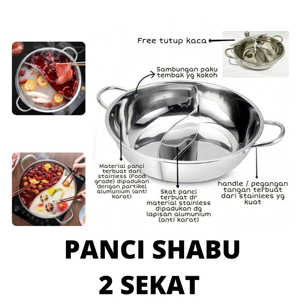 Jual Panci Hotpot Sekat / Suki Shabu Stainless Pot / PANCI SUKI MANGKOK ...