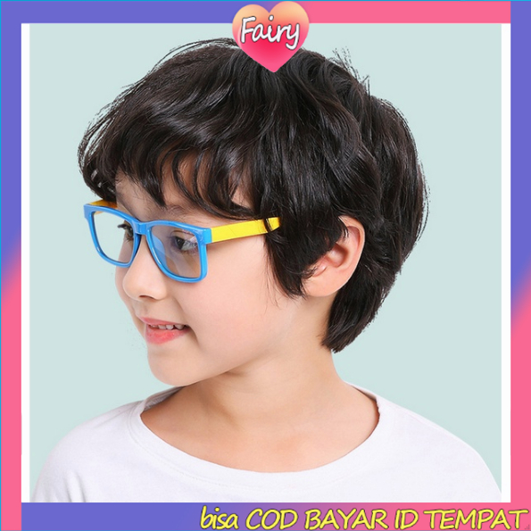 Kacamata Hitam Anak UV400 Kacamata Hitam Unisex Frame Anti Radiasi Anti Biru Fashion Komputer  Flexible Frame F
