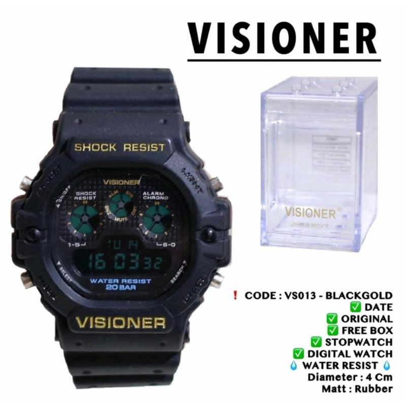 Water Resistant!!! Jam Tangan Visioner Jam Tangan Digital Led Jam Tangan Pria Outdoor Bisa Bayar Ditempat