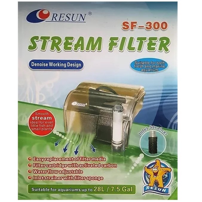 RESUN SF-300 Silent 300 L / H Aquarium Waterfall Filter