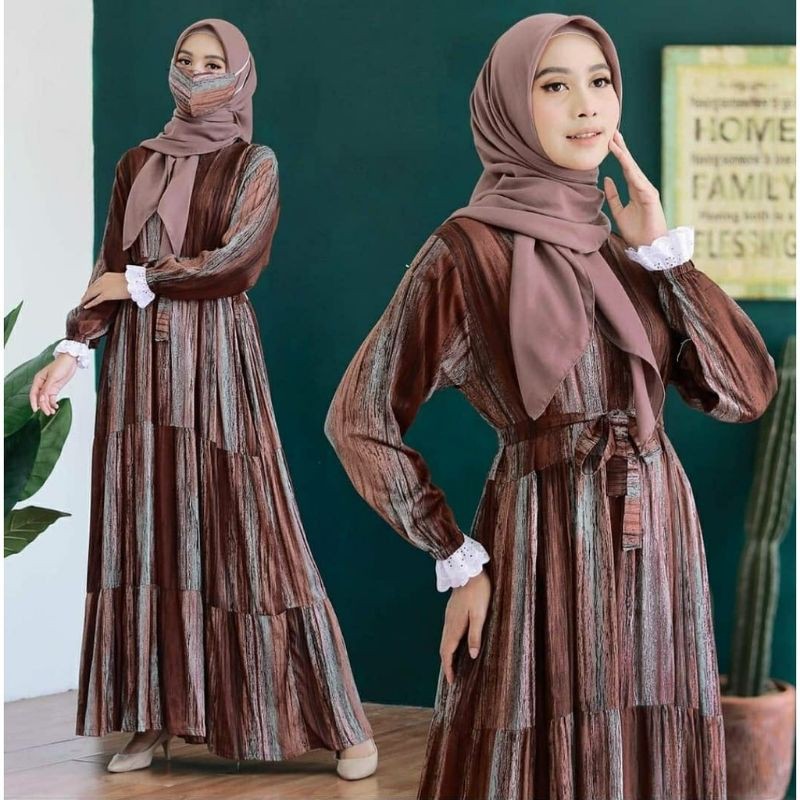 READY GAMIS RAYON MOTIF TERLARIS//DRESS MUSLIM MOTIF TRENDY//GAMIS RAYON VISCOSE TERMURAH