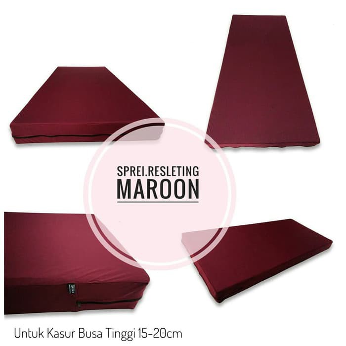 Jual 80x200cm (15-20cm) Sprei / Seprei Resleting Kasur Busa Springbed Murah - Hitam Berkualitas