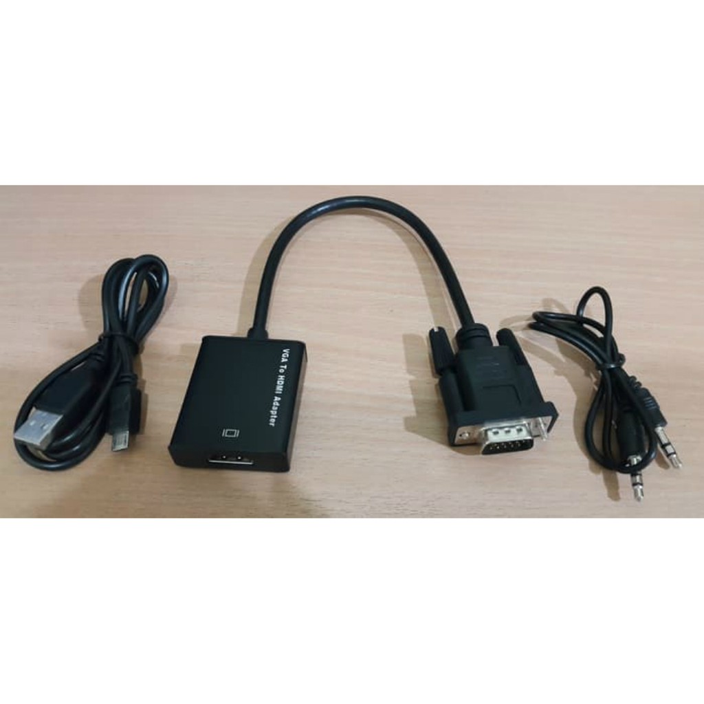 VGA Converter w Audio Input to HDMI Port Adapter with Micro USB Power - 5138