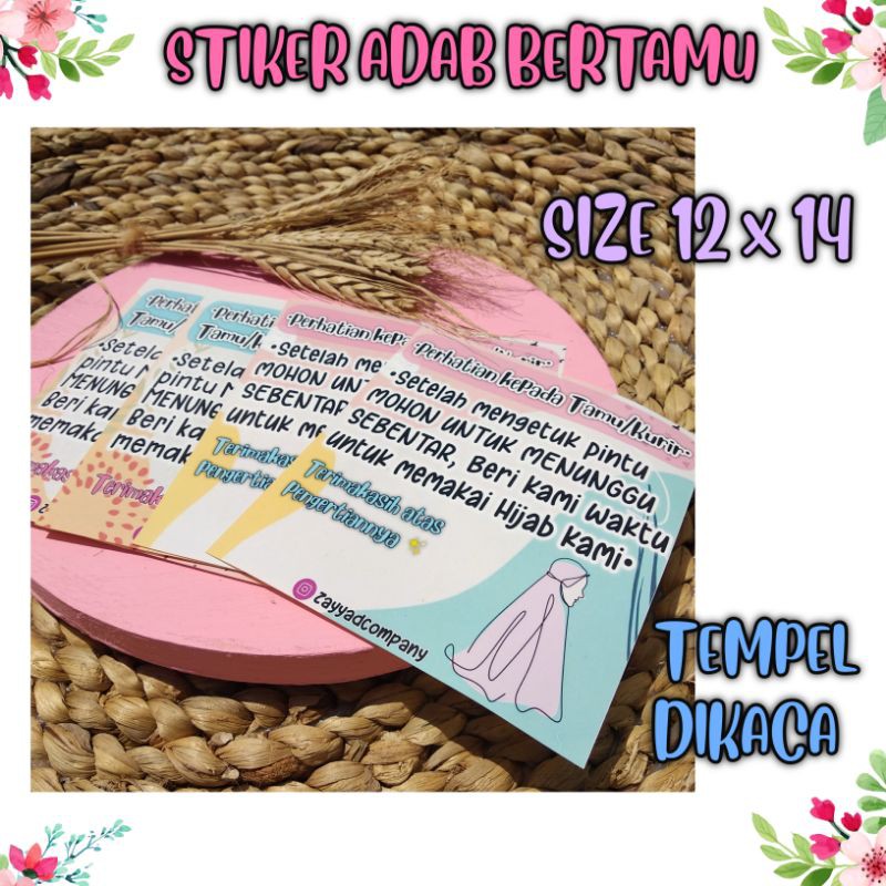 [HARGA DISKON] STIKER ADAB BERTAMU • STIKER MURAH
