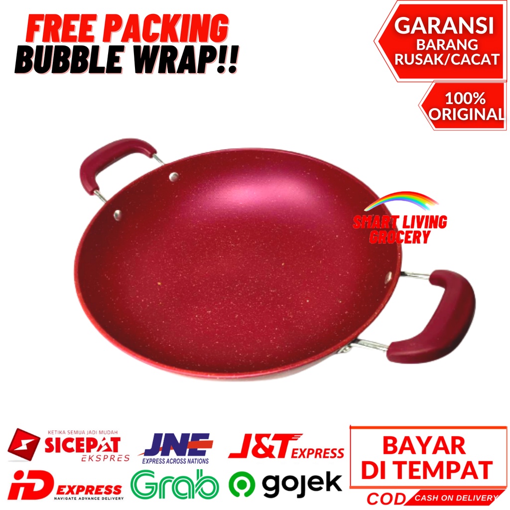 PANCI WAJAN ENAMEL ALAT PENGGORENGAN DAPUR ANTI LENGKET PANCI KERAMIK SET SERBAGUNA GSF 2034 2232-6