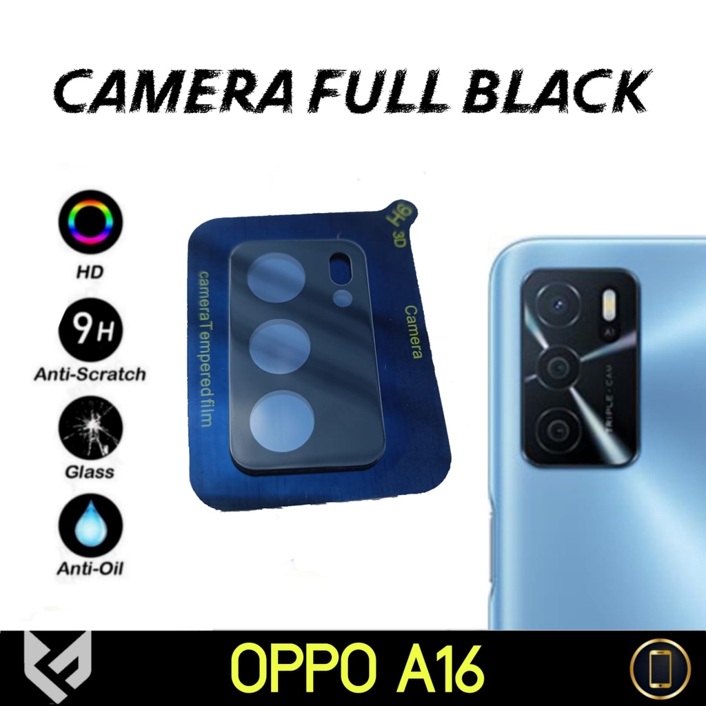 (HOT PROMO) TG Camera 3D Black For Oppo A16 2021 Anti Gores Camera Belakang Handphone