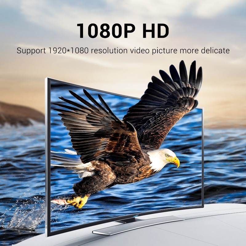 Vention HDMI to VGA Kabel Adapter Video 3.5mm Audio Jack dan USB Kabel Power untuk Komputer 1 Meter ABI