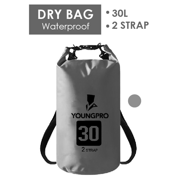 TAS DRYBAG RANSEL ZIPPER 30L 2 STRAPS - TAS ANTI AIR 30L WATERPROOF DRY BAG WITH ZIPPER POCKET