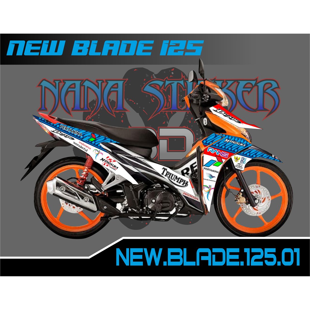 STRIPING VARIASI NEW BLADE 125 PERTAMINA - Sticker Striping Variasi List Honda NEW BLADE CODE 01