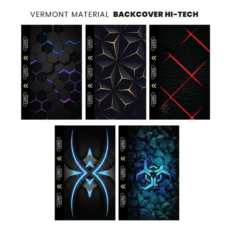 BACK SKIN HYDROGEL VERMONT MATERIAL BACKCOVER HI- TECH PELINDUNG BELAKANG HP HYDROGEL MOTIF KEREN RE