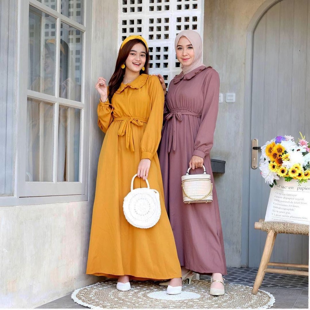 Promo agen baju dress muslim GAMIS POLOS CITRA XL Elegan