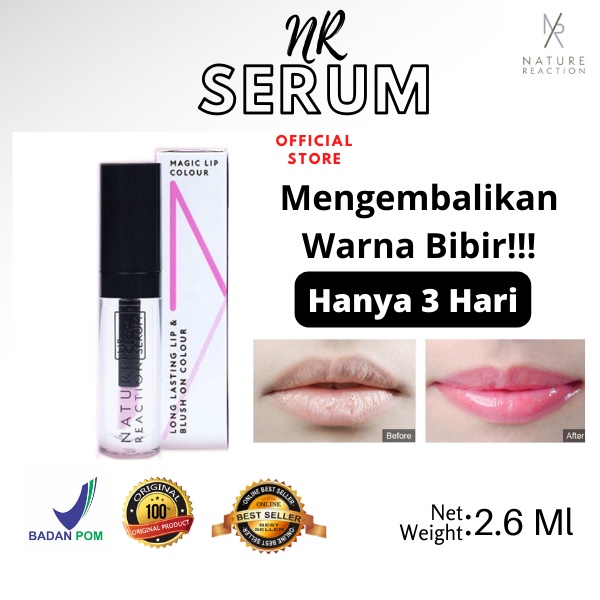 Nature Reaction Lip Glow Serum Bibir Untuk Bibir Hitam BPOM Pemerah Pencerah Bibir Pria Permanen
