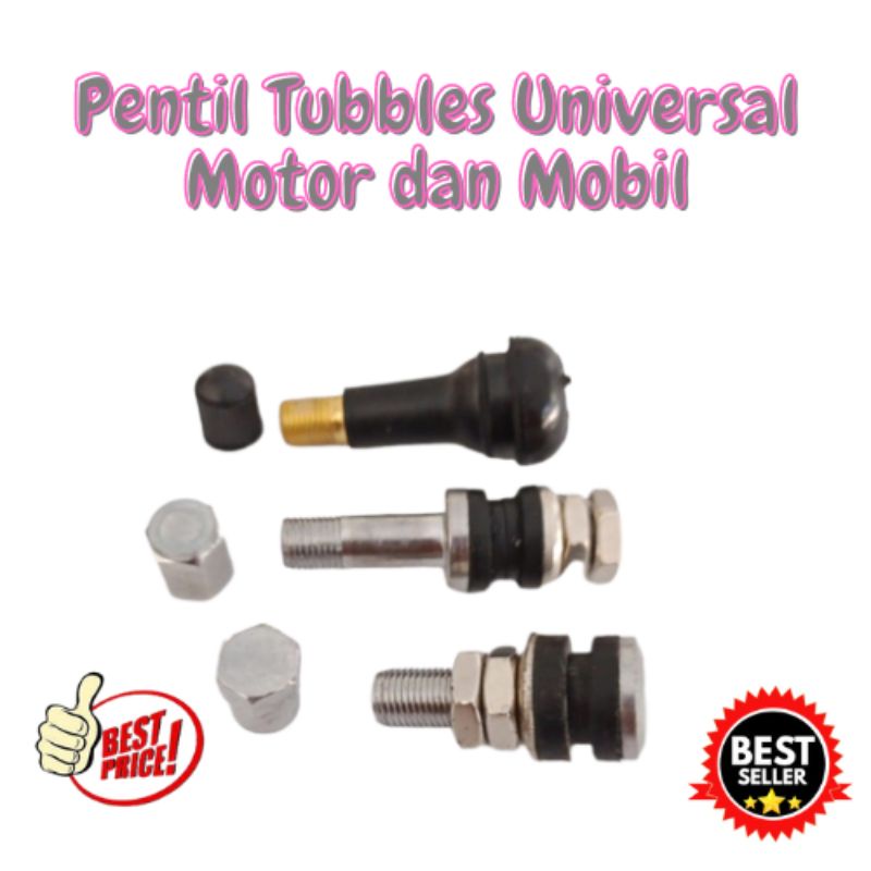 Jual Pentil Tubeless Universal Model Besi Dan Karet Drat Luar Dan Drat