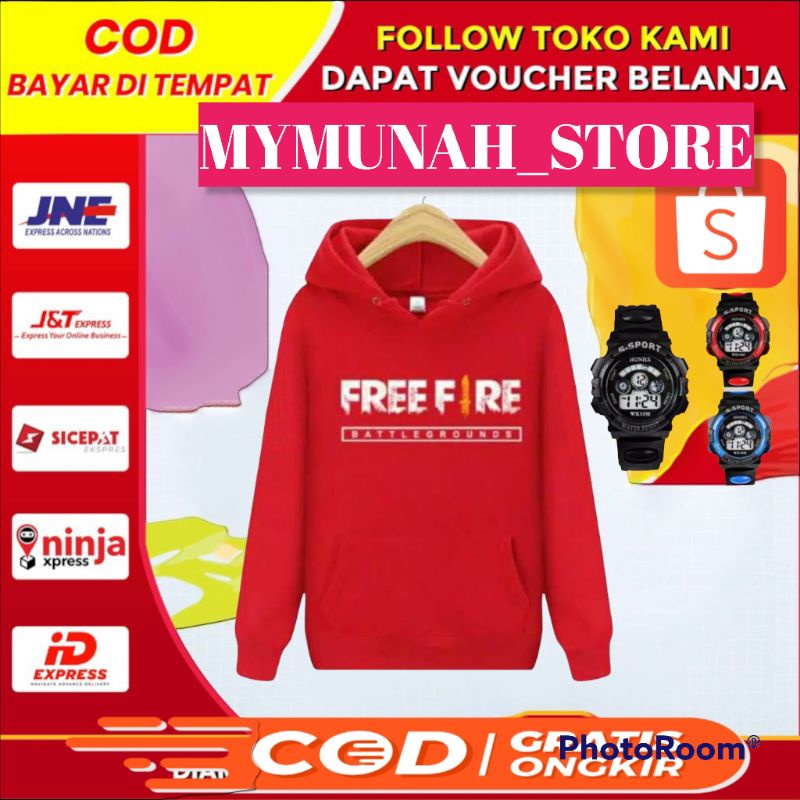 Jaket Anak Laki laki Hoodie FREE FIRE/Sweater anak