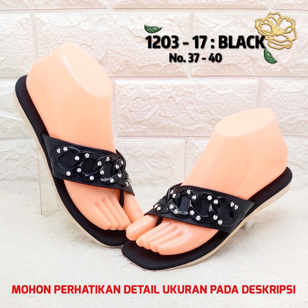 ✨ COD ✔️ Balance 1203 1 Sendal Jepit Sisi Kecil &amp; Lebar Sandal Wanita Original Jelly Lentur Elegant