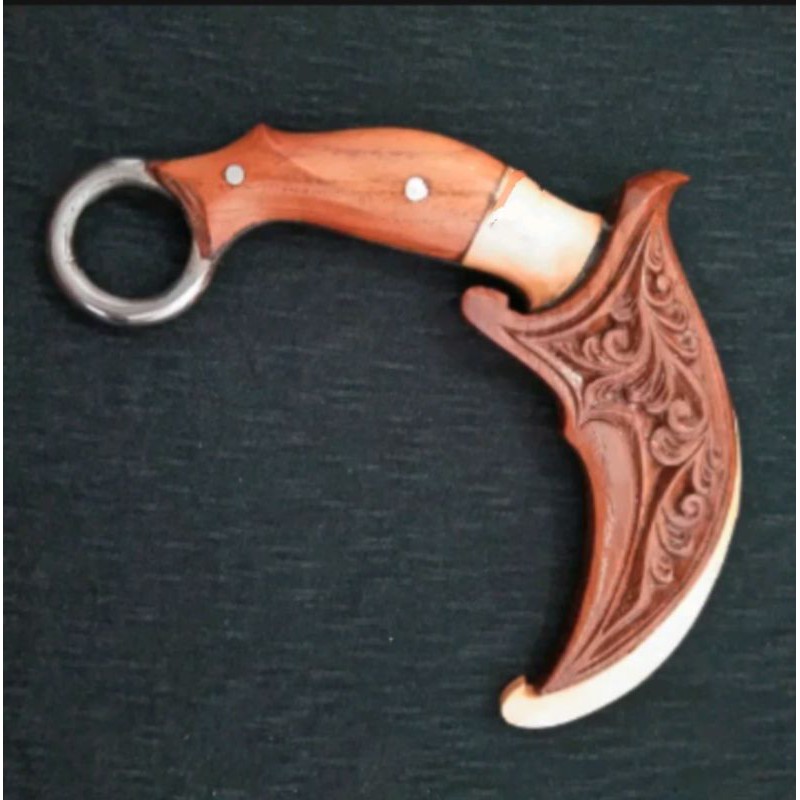 UNIK PISAU KARAMBIT UKIR KAYU