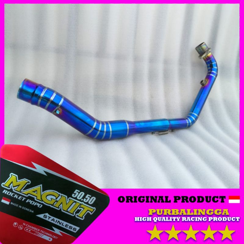 Pipa leher knalpot Bluemoon Honda Sonic 150 R full cacing stainless Honda Supra GTR 150 Sonic 150R