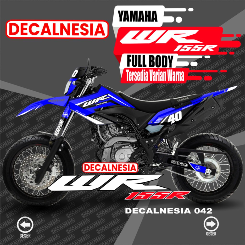 Decal WR155 Full Body Variasi Decal WR Supermoto Aksesoris Stiker Dekal Motor Yamaha WR 155 R