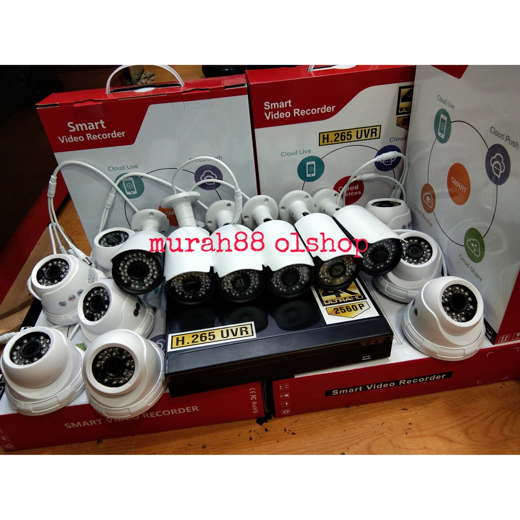 PAKET CCTV 16CH 16CAMERA LENSA 8MP ULTRA HD 4K (KOMPLIT TGGL PASANG)