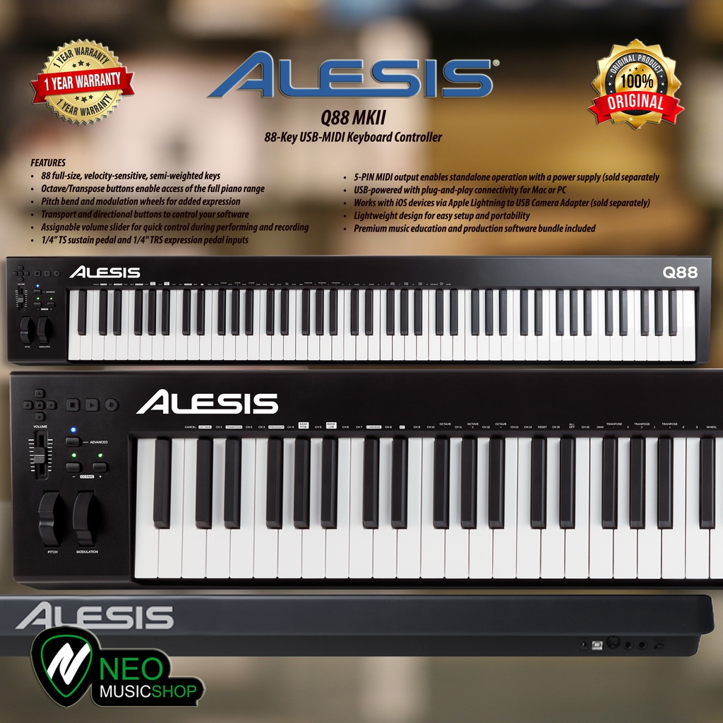 Alesis Q88 MKII 88-Key USB-MIDI Keyboard Controller