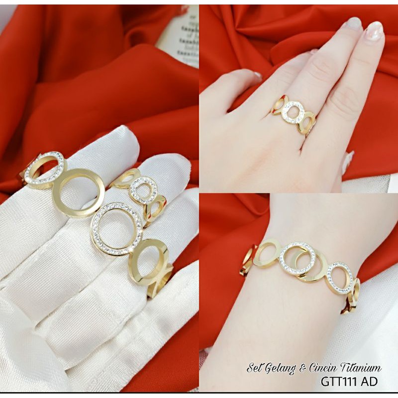 Gelang Titanium Set Cincin Wanita GTT111 AD