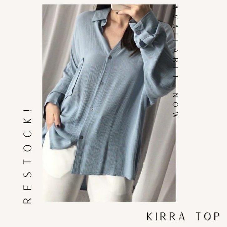 Top Produk.. KIRRA TOP BLOUSE KOREAN STYLE RAYON CRINKLE