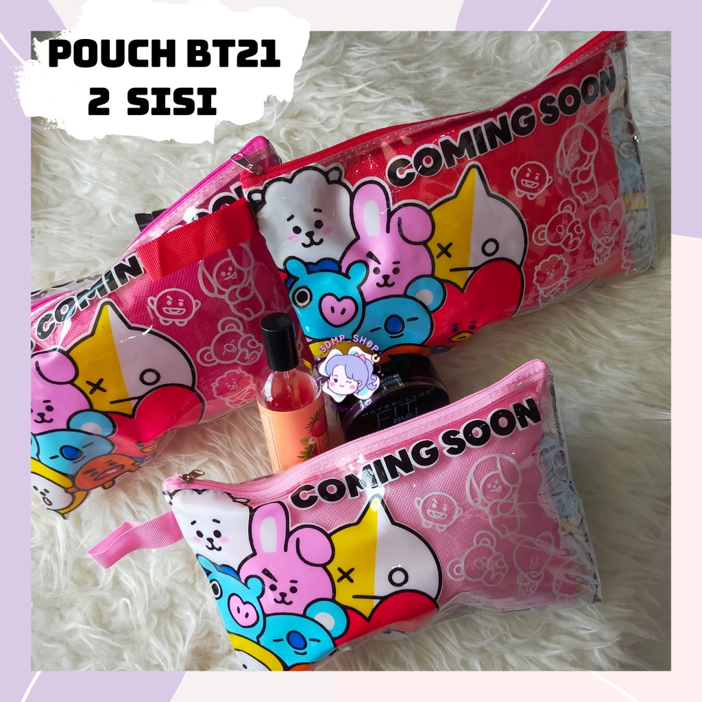 pouch tas tempat pensil kosmetik make up alat mandi pencase bt21