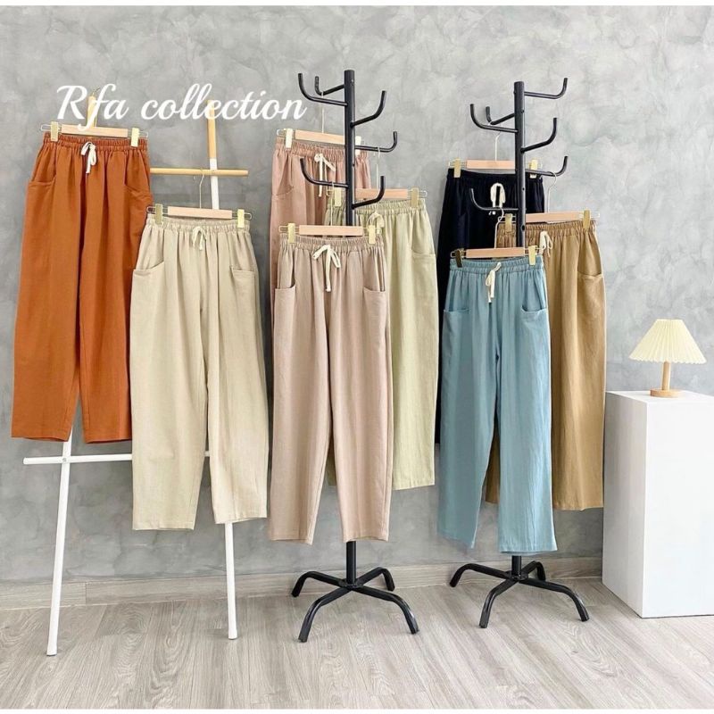 hightwaist Ebizza Pants Jumbo Nore harem pants linen celana wanita jumbo murah