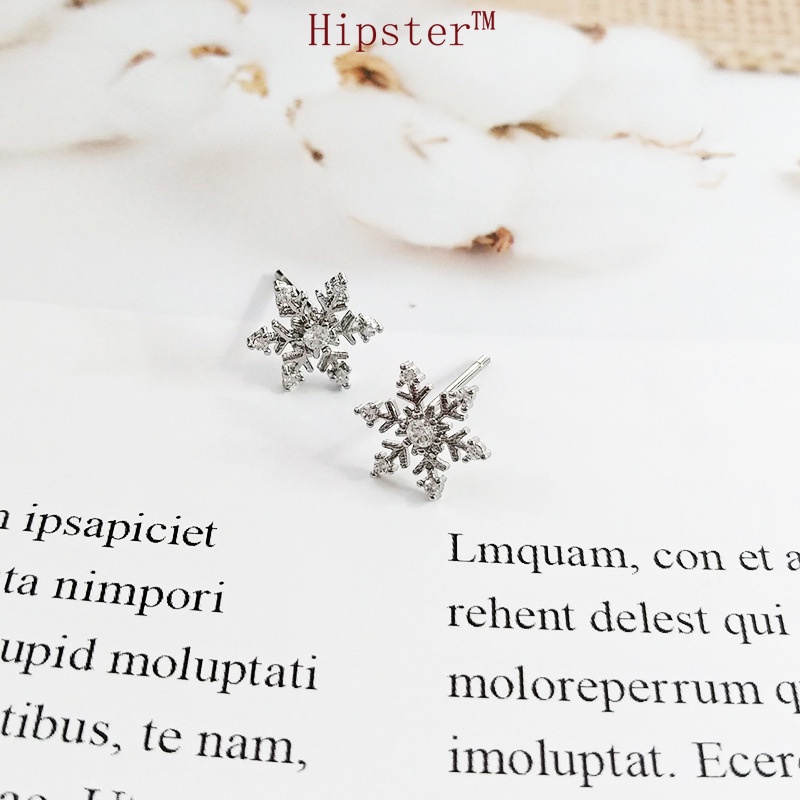 Hot Sale Simple Personalized All-Match Moissanite Snowflake Rose Gold Stud Earrings