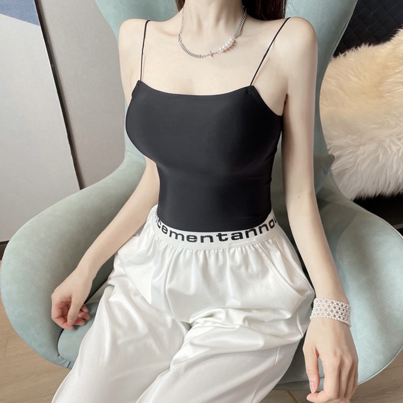 MOO B502 Tanktop korea seamless spaghetti strap tank top dalaman wanita pakaian bralette bra bh COD