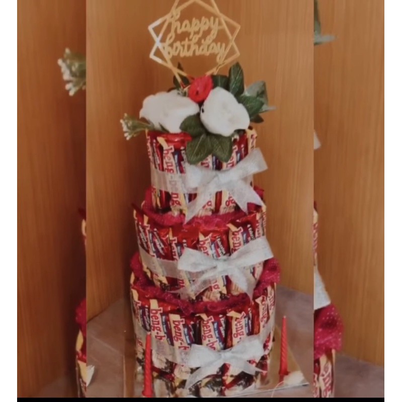 snack tower cake/ kue isi/ kue ulangtahun anak / kado ultah/ kado anniv/ tower snack