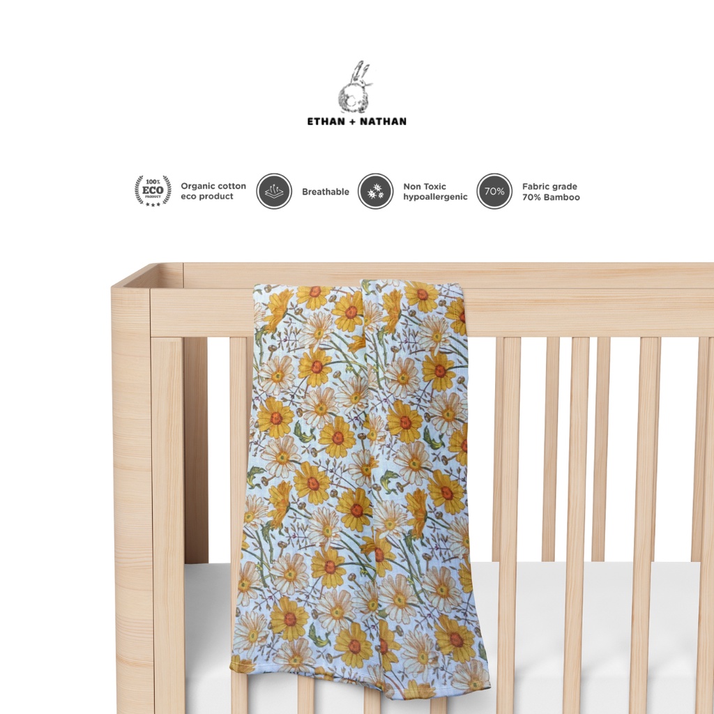 Ethan + Nathan Swaddle Blanket / Bedong Bayi Pattern - Sunflower