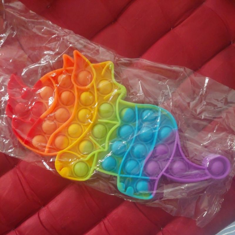 《READY STOCK 50+ JENIS》 Mainan Anak Pop it Fidget Unicorn Rainbow Versi 1-Dino Triceraptor