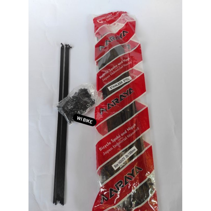 ARAYA Spoke Jari Jari Ruji Hitam Stainless 27.5