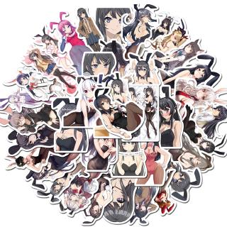 50Pcs Stiker  Kartun  Anime Jepang  Sexy untuk Laptop Koper 